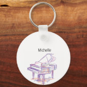Pianosleutels sleutelhanger voor kinderen, pianist (Voorkant)