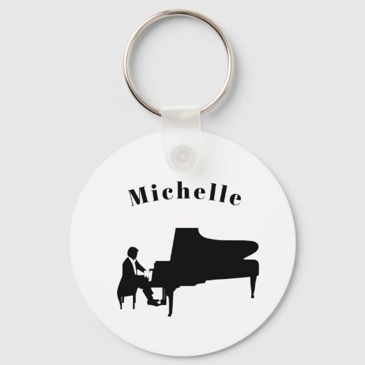 Pianosleutels sleutelhanger voor kinderen, pianist (Voorkant)