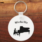 Pianosleutels sleutelhanger voor kinderen, pianist (Voorkant)