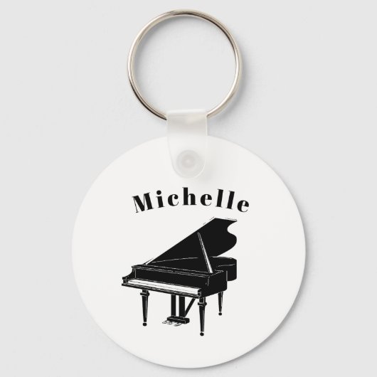 Pianosleutels sleutelhanger voor kinderen, pianist (Voorkant)