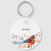 Pianosleutels sleutelhanger voor kinderen, pianist (Voorkant)