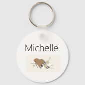 Pianosleutels sleutelhanger voor kinderen, pianist (Voorkant)