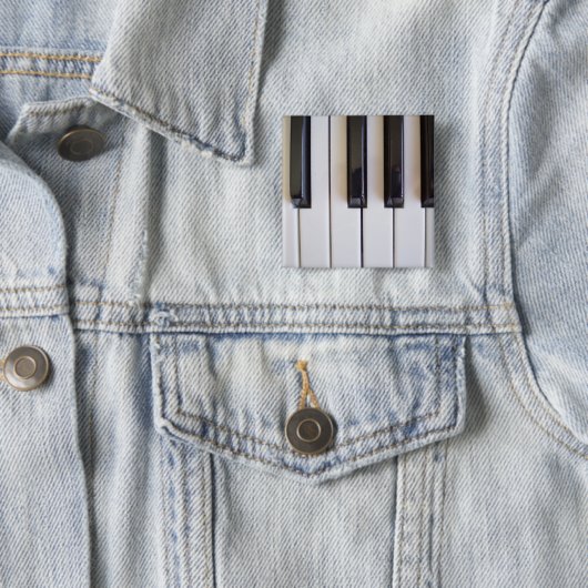 Pianosleutels Vierkante Button 5,1 Cm (In situ)