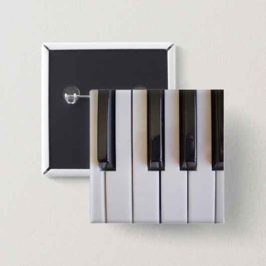 Pianosleutels Vierkante Button 5,1 Cm (Voorkant /achterkant)