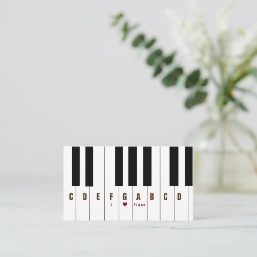 Pianosleutels Visitekaartje (Staand voorkant)