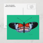 Pianosleutelvlinder schilderen met zwarte rode vle briefkaart (Voorkant / Achterkant)