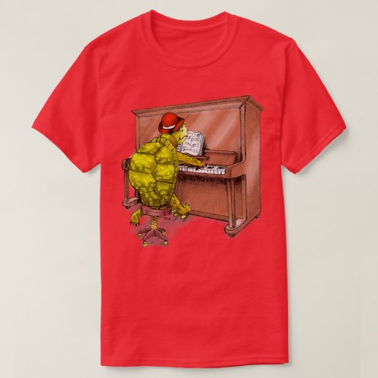 Pianospeelschildpad T-shirt (Design voorkant)