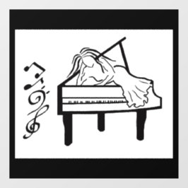 pianospeelster raamsticker