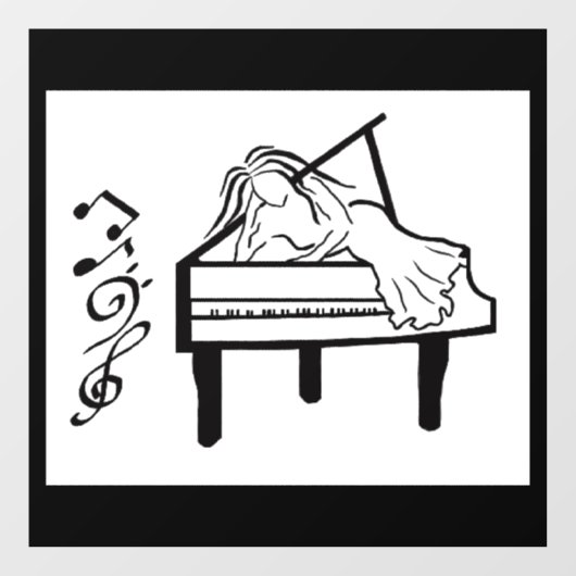 pianospeelster raamsticker (Vel)