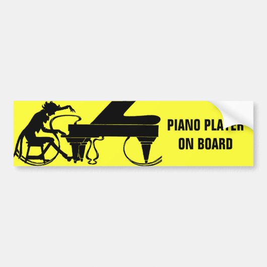 Pianospeler aan boord! bumpersticker (Voorkant)