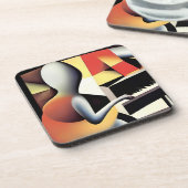 Pianospeler - Airbrush Art Bier Onderzetter (Linkerzijde)