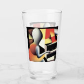 Pianospeler - Airbrush Art Glas (Voorkant)