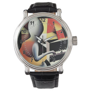 Pianospeler - Airbrush Art Horloge
