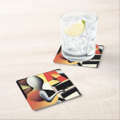 Pianospeler - Airbrush Art Kartonnen Onderzetters (Insitu)