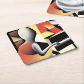 Pianospeler - Airbrush Art Kartonnen Onderzetters (Schuin)