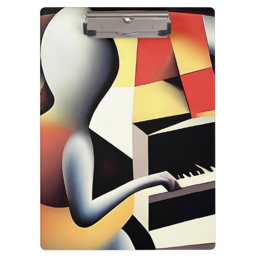 Pianospeler - Airbrush Art Klembord (Voorkant)