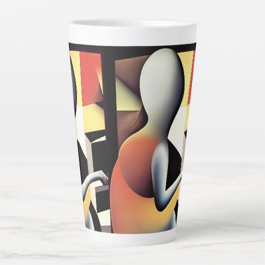 Pianospeler - Airbrush Art Latte Mok (Voorkant)