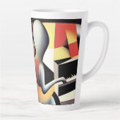 Pianospeler - Airbrush Art Latte Mok (Rechts)