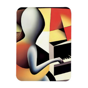 Pianospeler - Airbrush Art Magneet