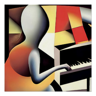Pianospeler - Airbrush Art Perfect Poster