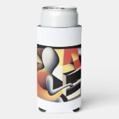 Pianospeler - Airbrush Art Seltzer Blikjeskoeler (Seltzer Achterkant)