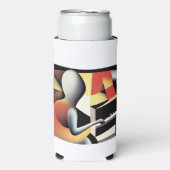 Pianospeler - Airbrush Art Seltzer Blikjeskoeler (Seltzer Voorkant)