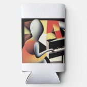 Pianospeler - Airbrush Art Seltzer Blikjeskoeler (Achterkant)