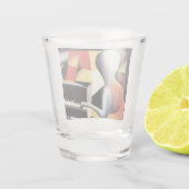 Pianospeler - Airbrush Art Shot Glas (Achterkant)