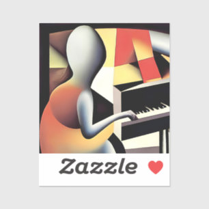 Pianospeler - Airbrush Art Sticker