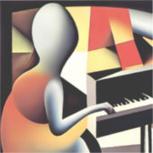 Pianospeler - Airbrush Art Sticker (Voorkant)