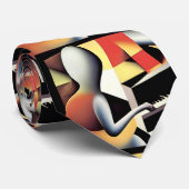 Pianospeler - Airbrush Art Stropdas (Opgerold)