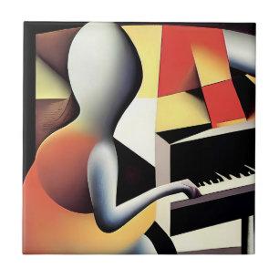 Pianospeler - Airbrush Art Tegeltje