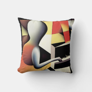 Pianospeler - Airbrush Kunst Kussen