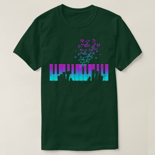 Pianospeler cadeau pianotoetsenbord muzikant t-shirt (Design voorkant)