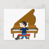 Pianospeler en -hond briefkaart (Voorkant)