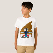 Pianospeler en -hond t-shirt (Voorkant volledig)