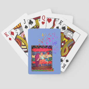 Pianospeler en -Muzieknoten Pokerkaarten