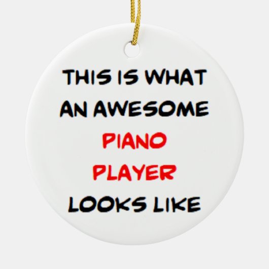 pianospeler, geweldige keramisch ornament (Voorkant)