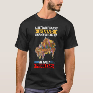 Pianospeler ik wil gewoon piano klassieke M T-shirt