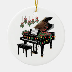Pianospeler Kerstverlichting Sinterklaas Speelt Keramisch Ornament