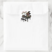Pianospeler Kerstverlichting Sinterklaas Speelt Vierkante Sticker (Tas)