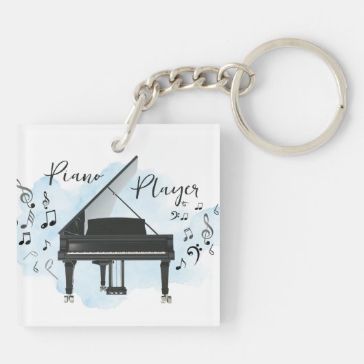 Pianospeler Muzikant Sleutelhanger (Achterkant)