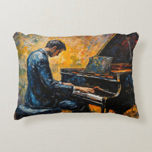 Pianospeler - Olie Schilderij Accent Kussen