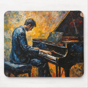 Pianospeler - Olie Schilderij Muismat