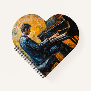 Pianospeler - Olie Schilderij Notitieboek