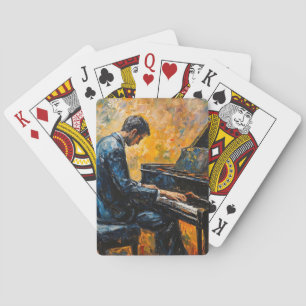 Pianospeler - Olie Schilderij Pokerkaarten