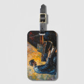 Pianospeler - olieverfschilderij bagagelabel (Voorkant (verticaal))