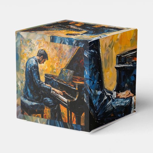Pianospeler - olieverfschilderij bedankdoosjes (Achterkant)
