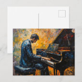 Pianospeler - olieverfschilderij briefkaart (Voorkant / Achterkant)