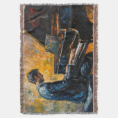 Pianospeler - olieverfschilderij deken (Voorkant Verticaal)